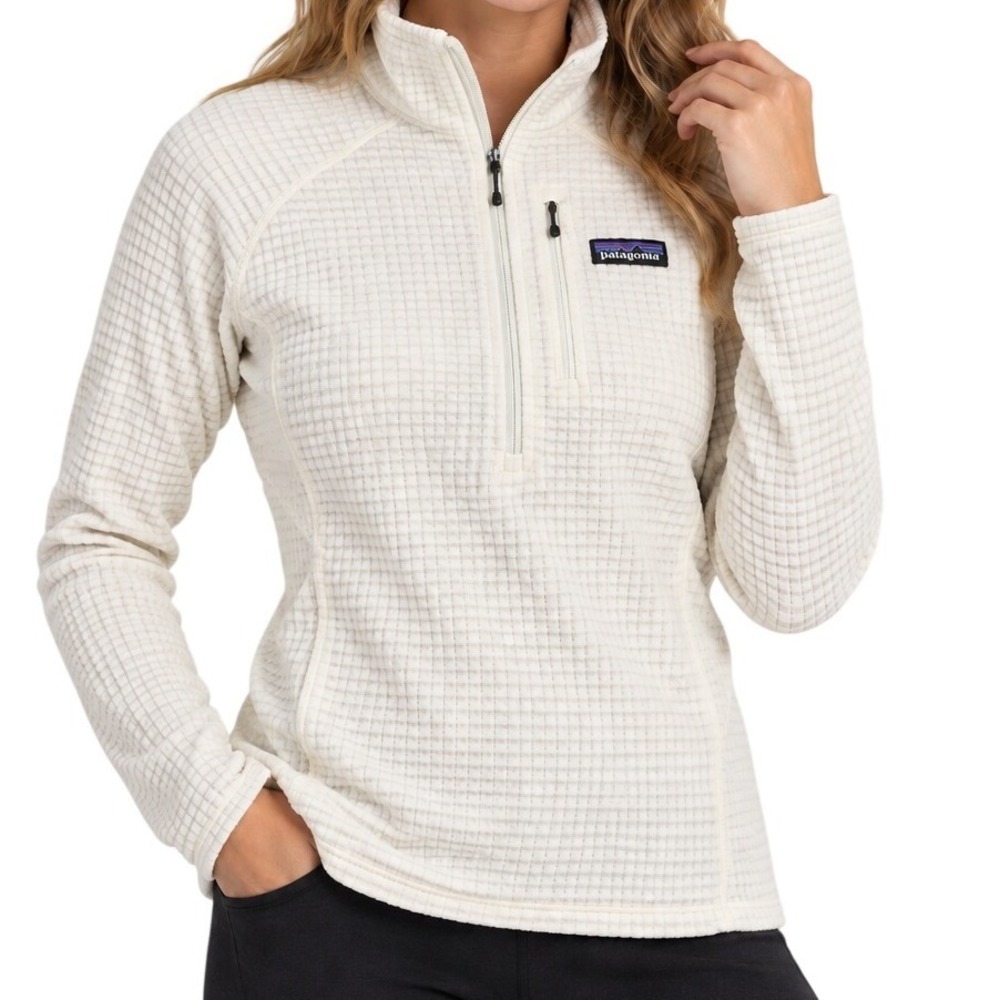 Patagonia Cream White Polartec Grid R1 Pullover Women's Medium